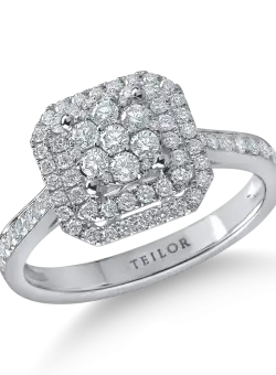 Inel din aur alb cu diamante microsetting de 0.6ct