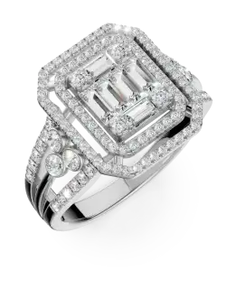 Inel din aur alb cu diamante microsetting de 0.7ct