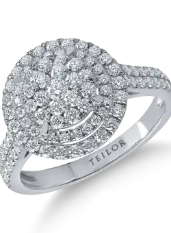 Inel din aur alb cu diamante microsetting de 0.9ct