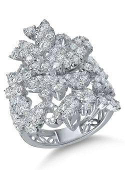 Inel din aur alb cu diamante microsetting de 3.3ct