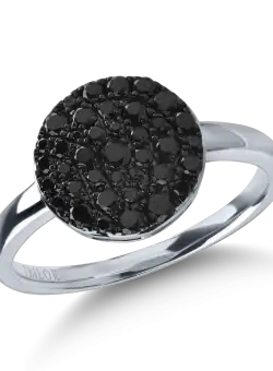 Inel din aur alb cu diamante negre de 0.59ct