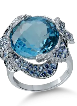 Inel din aur alb cu pietre pretioase si semipretioase de 18.11ct