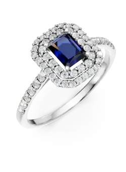 Inel din aur alb cu safir de 0.5ct si diamante de 0.4ct