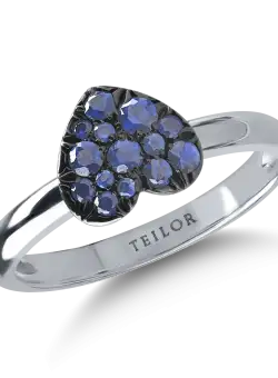 Inel din aur alb cu safire de 0.42ct