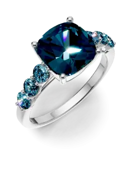 Inel din aur alb cu topaze london blue de 5.04ct