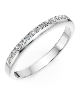 Inel din aur alb de 14K cu diamante de 0.11ct