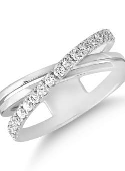 Inel din aur alb de 14K cu diamante de 0.47ct