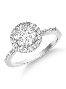 Inel din aur alb de 14K cu diamante de 0.501ct