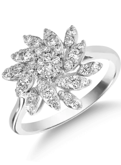 Inel din aur alb de 14K cu diamante de 0.5ct