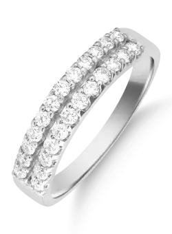 Inel din aur alb de 14K cu diamante de 0.5ct