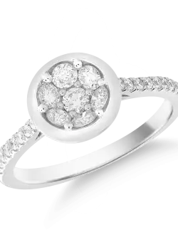 Inel din aur alb de 14K cu diamante de 0.61ct
