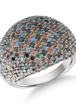 Inel din aur alb de 14K cu diamante de 4.08ct