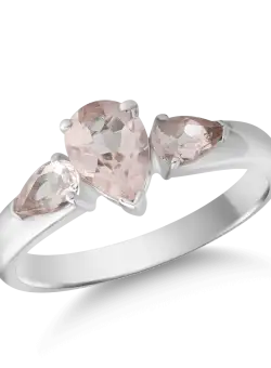 Inel din aur alb de 14K cu morganite de 1.2ct