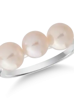Inel din aur alb de 14K cu perle de cultura de 3ct