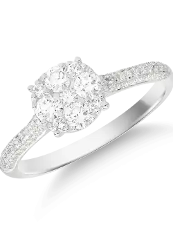 Inel din aur alb de 18K cu diamant de 0.54ct