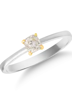 Inel din aur alb de 18K cu diamant maro de 0.32ct