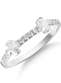 Inel din aur alb de 18K cu diamante de 0.115ct