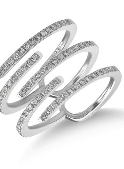 Inel din aur alb de 18K cu diamante de 0.43ct