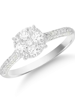 Inel din aur alb de 18K cu diamante de 0.46ct