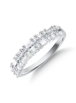 Inel din aur alb de 18K cu diamante de 0.48ct