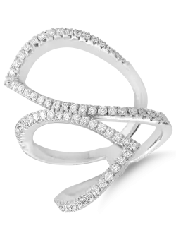 Inel din aur alb de 18K cu diamante de 0.64ct