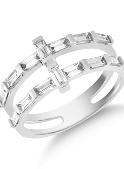 Inel din aur alb de 18K cu diamante de 0.78ct