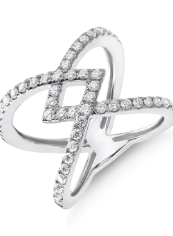 Inel din aur alb de 18K cu diamante de 0.81ct