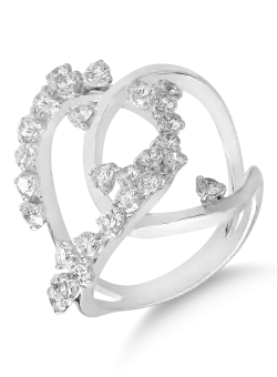 Inel din aur alb de 18K cu diamante de 1.37ct