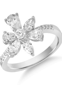 Inel din aur alb de 18K cu diamante de 1.37ct