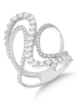 Inel din aur alb de 18K cu diamante de 1.7ct