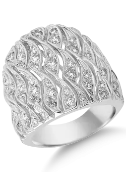 Inel din aur alb de 18K cu diamante de 2.60ct