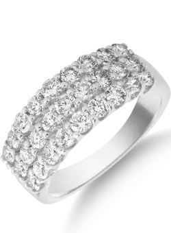 Inel din aur alb de 18K cu diamante de 2ct