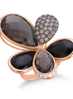 Inel din aur alb de 18K cu pietre pretioase si semipretioase de 21.59ct