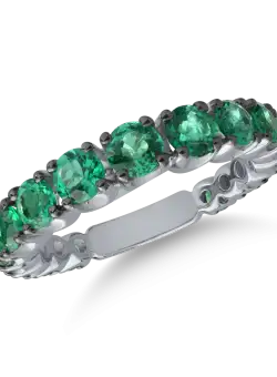 Inel din aur alb de 18K cu smaralde de 2.13ct