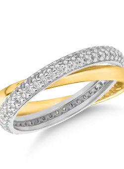 Inel din aur alb-galben