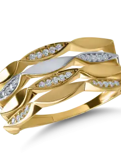 Inel din aur alb-galben