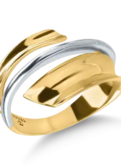 Inel din aur alb-galben