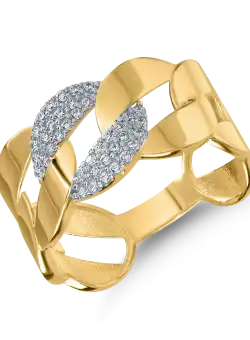 Inel din aur alb-galben