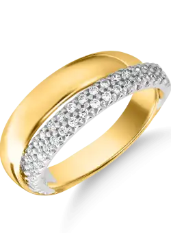 Inel din aur alb-galben de 14K