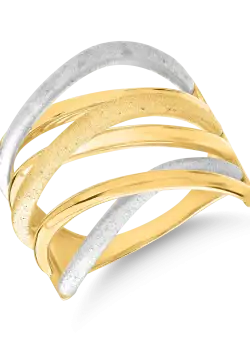 Inel din aur alb-galben de 14K