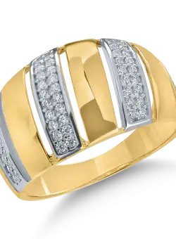 Inel din aur alb-galben