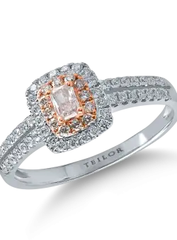 Inel din aur alb-roz cu diamante de 0.5ct