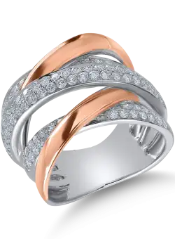 Inel din aur alb-roz cu diamante de 1.1ct