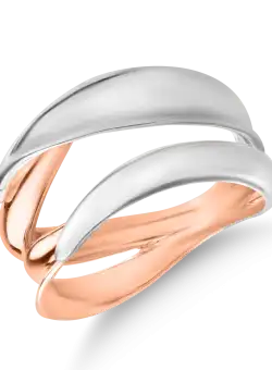 Inel din aur alb-roz de 14K