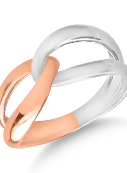 Inel din aur alb-roz de 14K