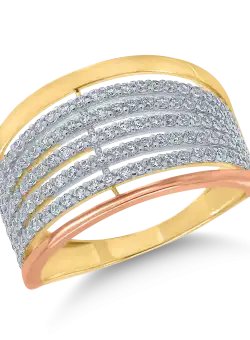 Inel din aur alb-roz-galben