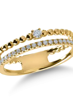 Inel din aur galben cu diamante de 0.15ct