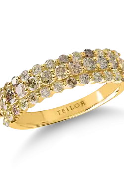 Inel din aur galben cu diamante multicolore de 1.1ct