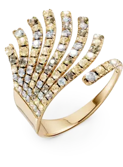 Inel din aur galben cu diamante multicolore de 2.1ct