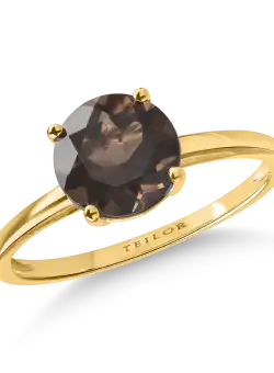Inel din aur galben cu quartz fumuriu de 1.2ct